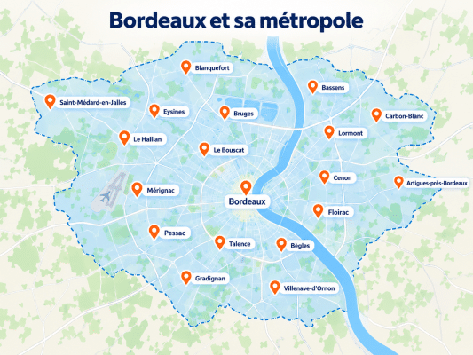 Zone d'intervention MT Chauffage à Bordeaux et dans sa métropole